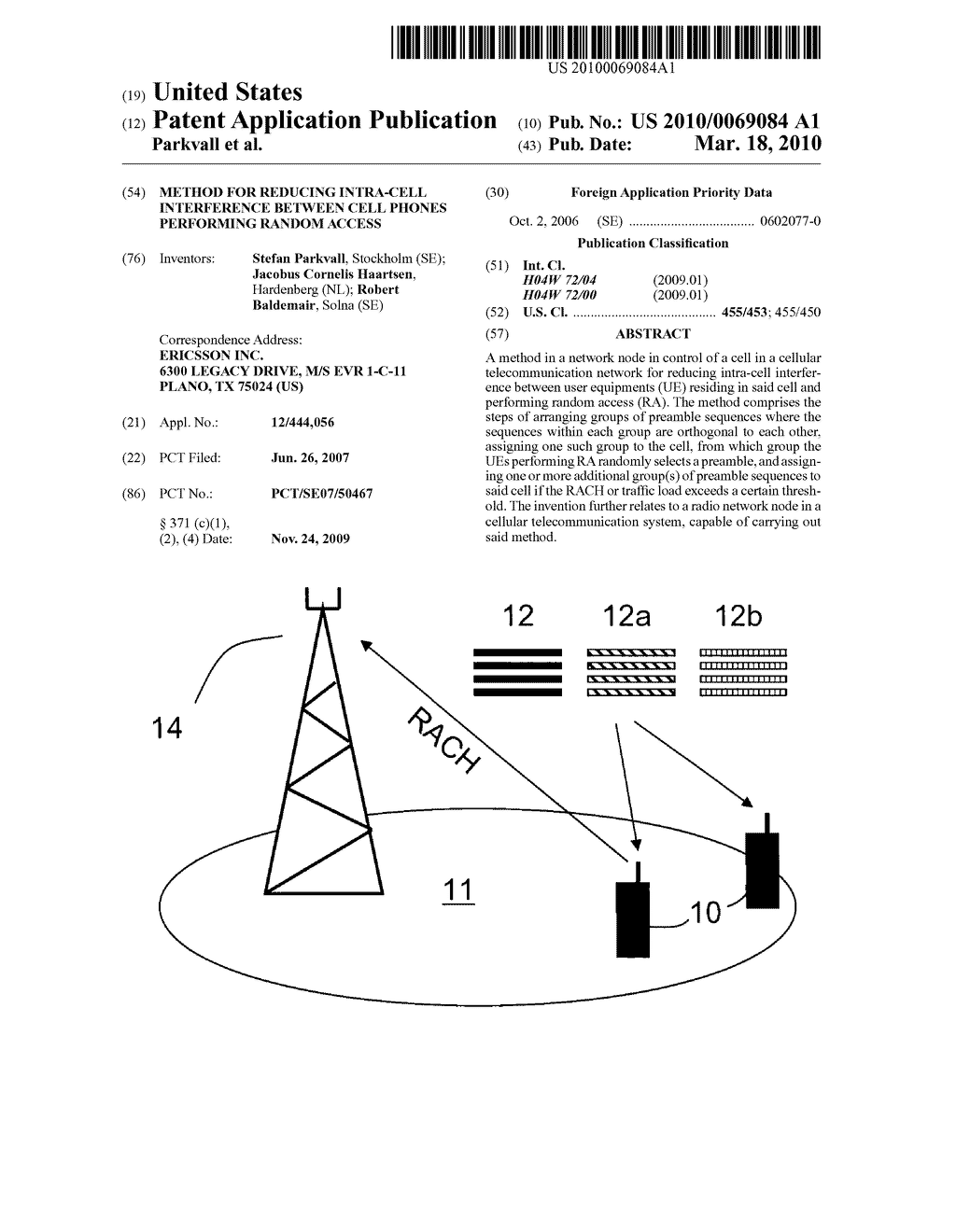 METHOD FOR REDUCING INTRA-CELL INTERFERENCE BETWEEN CELL PHONES PERFORMING RANDOM ACCESS - diagram, schematic, and image 01