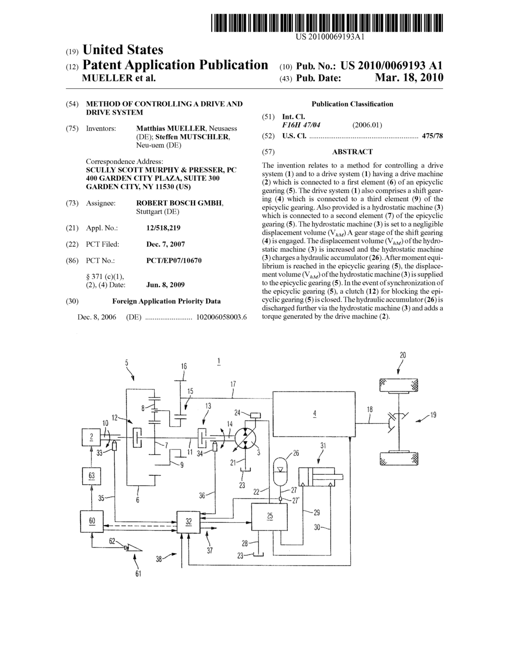 METHOD OF CONTROLLING A DRIVE AND DRIVE SYSTEM - diagram, schematic, and image 01