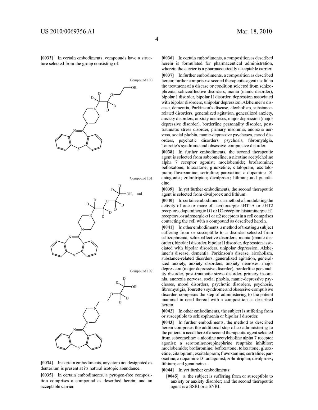DIBENZOTHIAZEPINE MODULATORS OF DOPAMINE, ALPHA ADRENERGIC, AND SEROTONIN RECEPTORS - diagram, schematic, and image 05