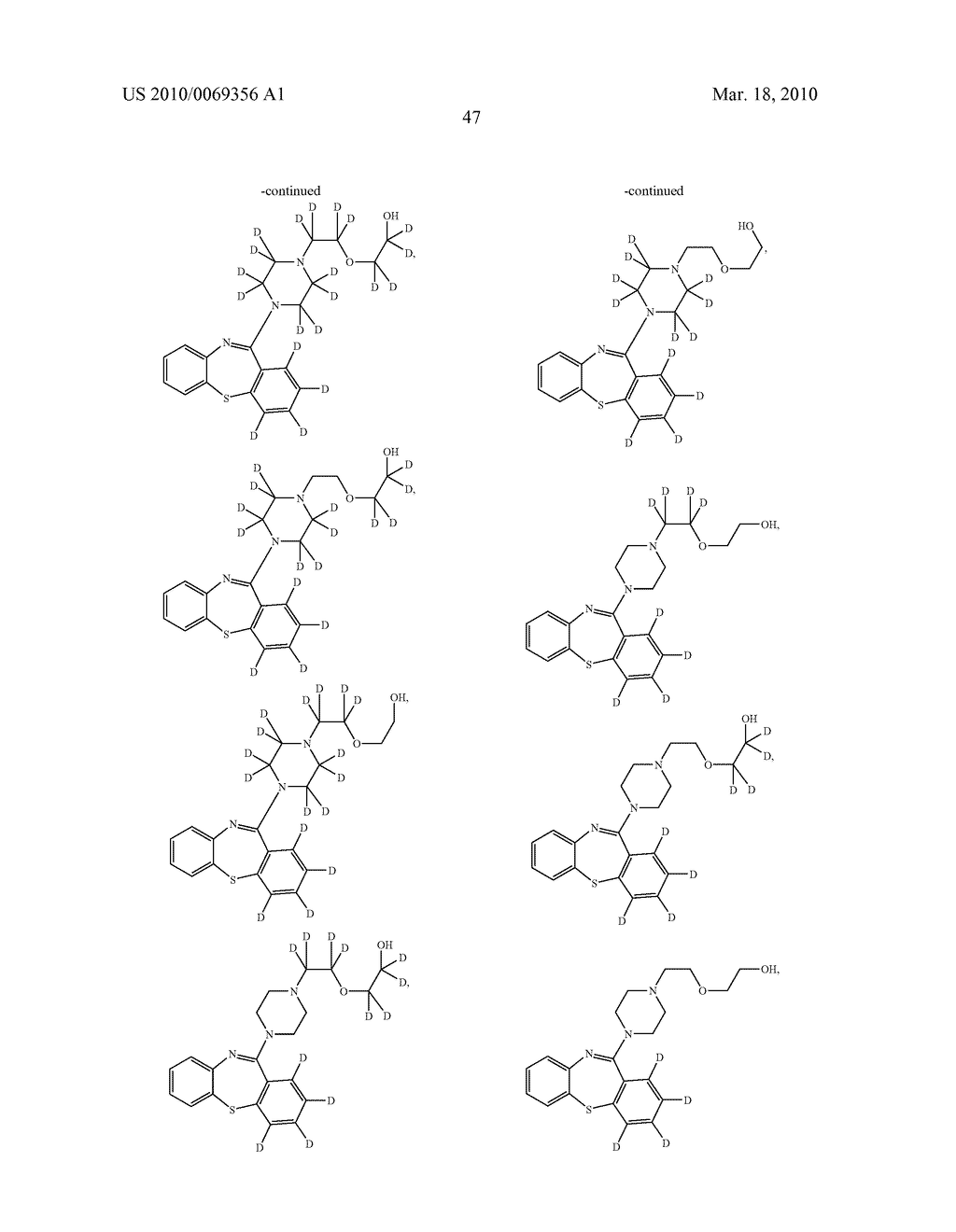 DIBENZOTHIAZEPINE MODULATORS OF DOPAMINE, ALPHA ADRENERGIC, AND SEROTONIN RECEPTORS - diagram, schematic, and image 48