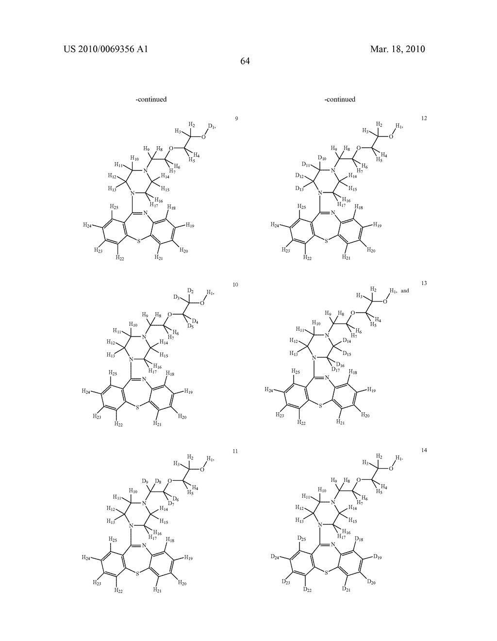 DIBENZOTHIAZEPINE MODULATORS OF DOPAMINE, ALPHA ADRENERGIC, AND SEROTONIN RECEPTORS - diagram, schematic, and image 65