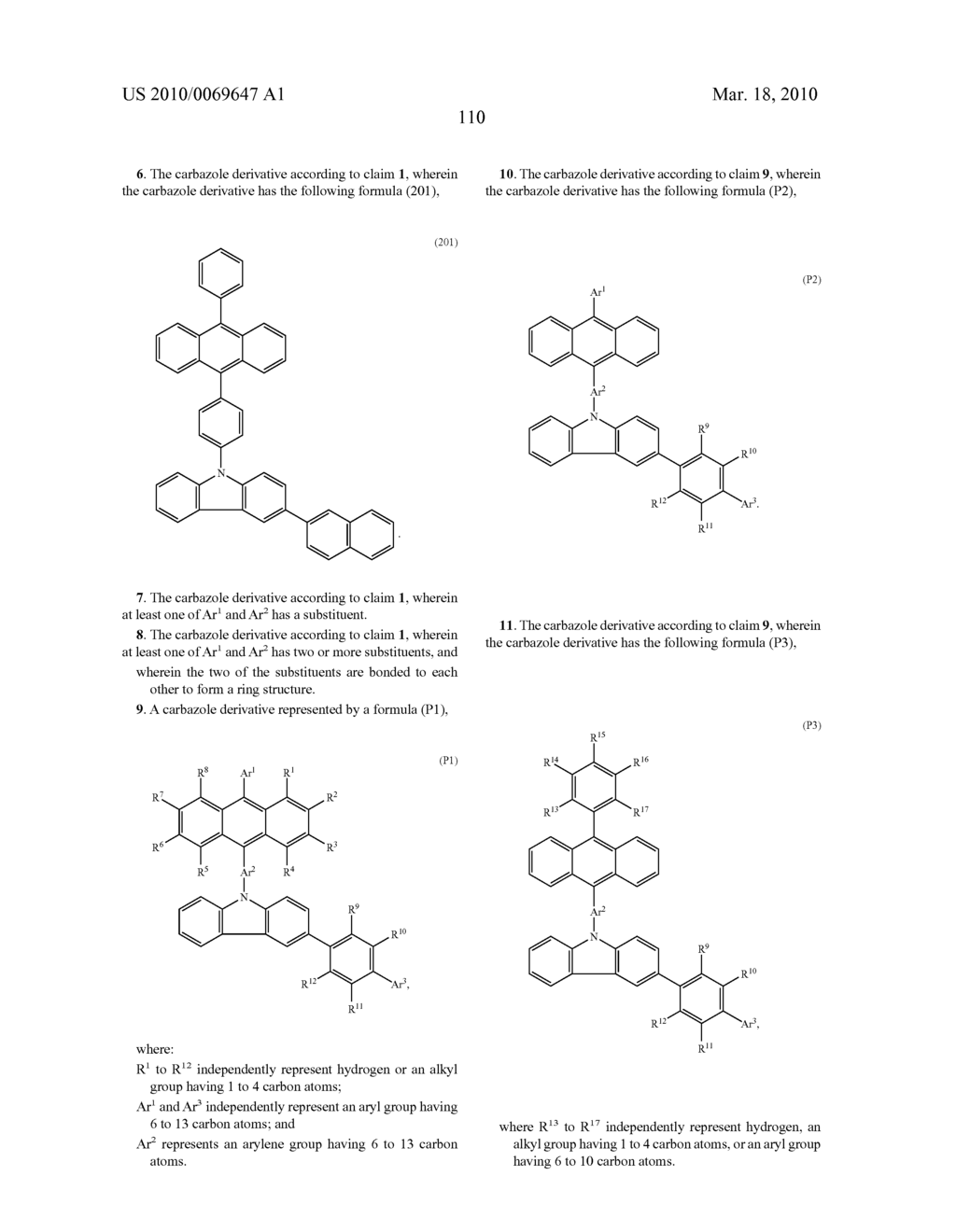 Carbazole Derivative, Light-Emitting Element Material, Light-Emitting Element, and Light-Emitting Device - diagram, schematic, and image 201