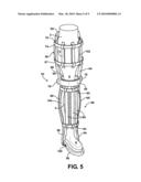 COMPOSITE PLASTIC RIGID WALKING CAST WITH CUSHIONED INTERIOR SUPPORTS diagram and image