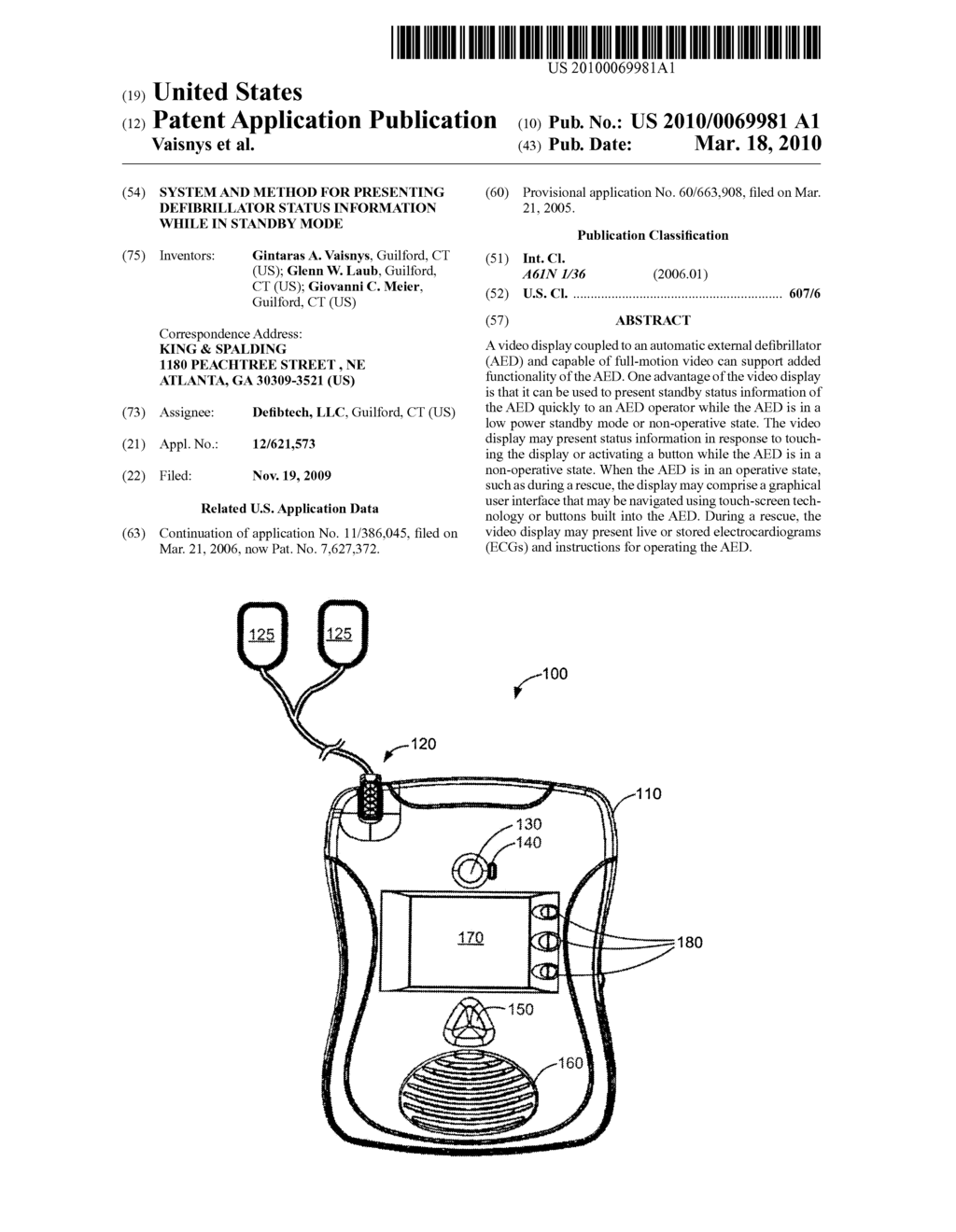 System and Method for Presenting Defibrillator Status Information While in Standby Mode - diagram, schematic, and image 01