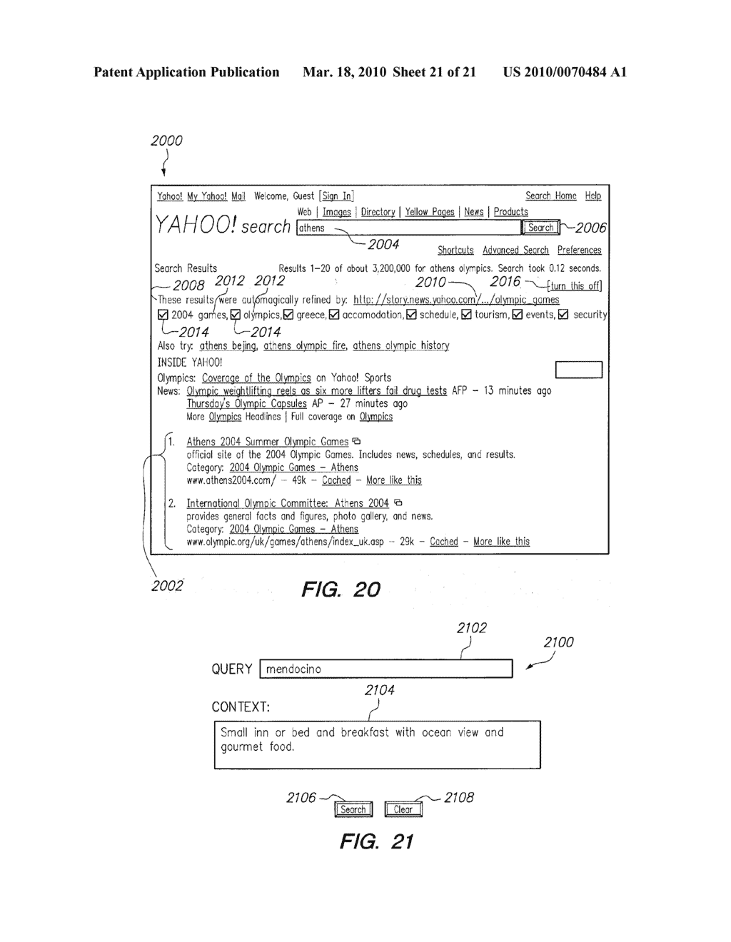 USER INTERFACES FOR SEARCH SYSTEMS USING IN-LINE CONTEXTUAL QUERIES - diagram, schematic, and image 22