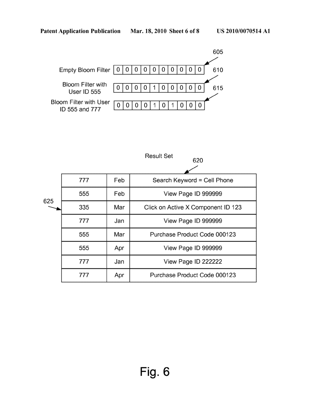 SYSTEM AND METHOD OF USING A BLOOM FILTER IN A WEB ANALYTICS APPLICATION - diagram, schematic, and image 07