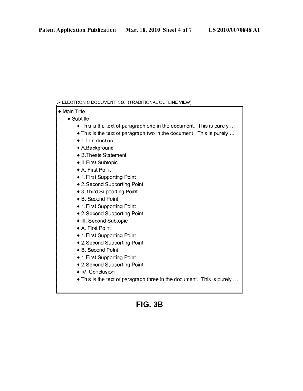 PRESERVING THE STRUCTURE OF A LIST IN A DOCUMENT WHILE DISPLAYING AN OUTLINE VIEW OF THE DOCUMENT - diagram, schematic, and image 05