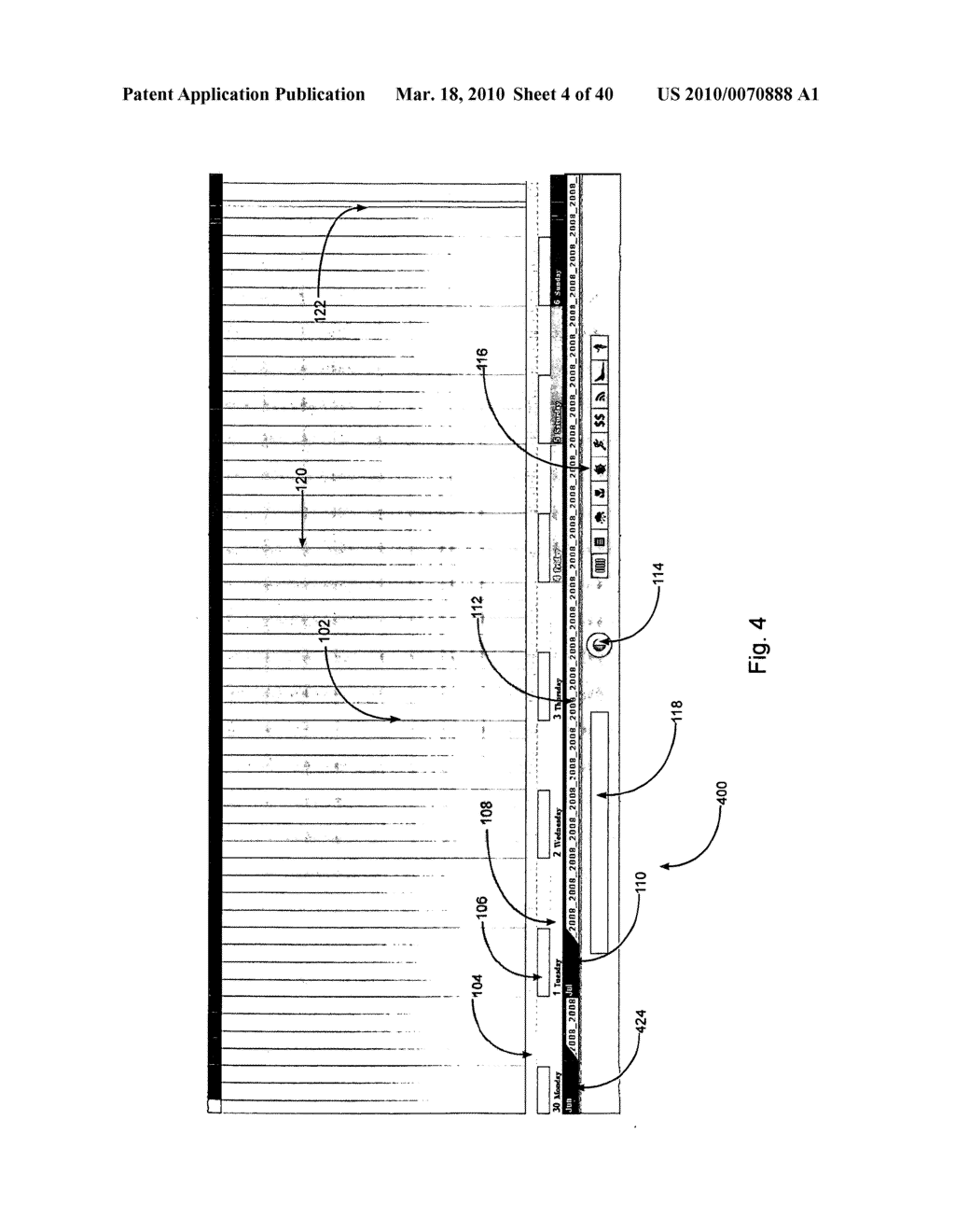 DEVICE AND METHOD FOR GRAPHICAL USER INTERFACE HAVING TIME BASED VISUALIZATION AND MANIPULATION OF DATA - diagram, schematic, and image 05