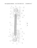 DEVICE FOR CUSHIONING AN OPENING AND CLOSING MOVEMENT OF SLIDING SHUTTERS, PARTICULARLY FOR FURNITURE diagram and image