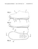 Cushioned shoe construction including toe and heel plates diagram and image