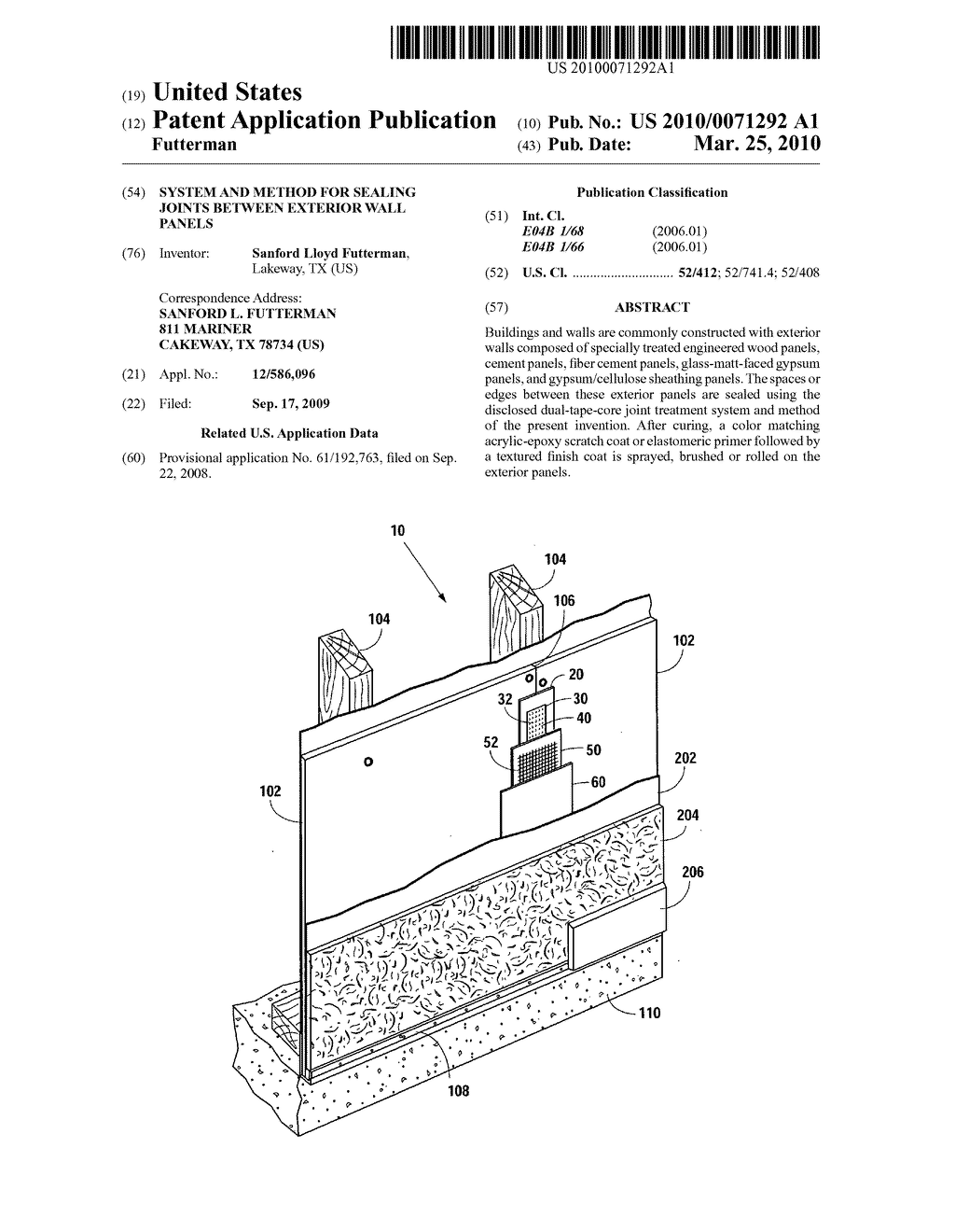 System and method for sealing joints between exterior wall panels - diagram, schematic, and image 01