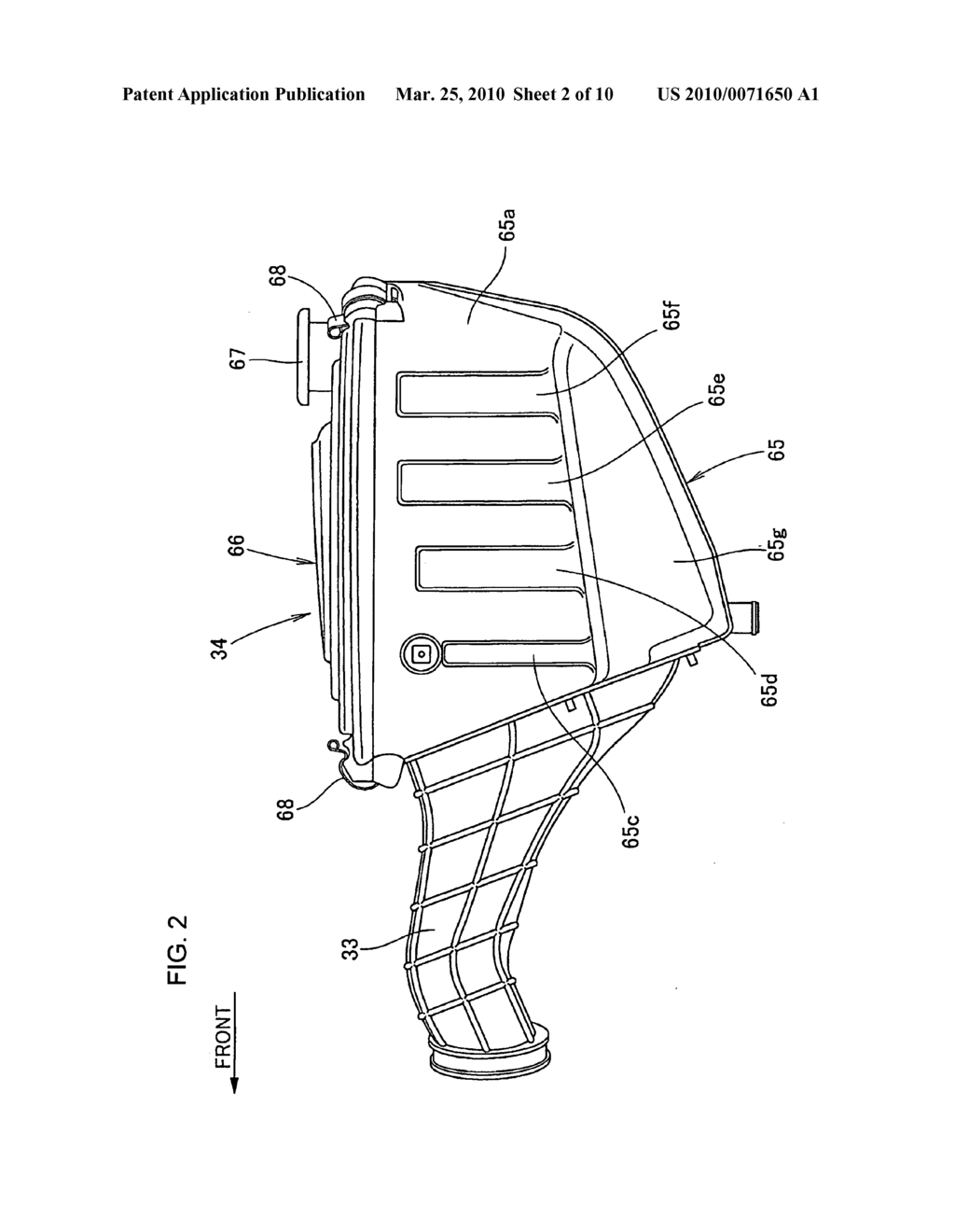 Air cleaner housing and intake system for an engine, and vehicle incorporating same - diagram, schematic, and image 03