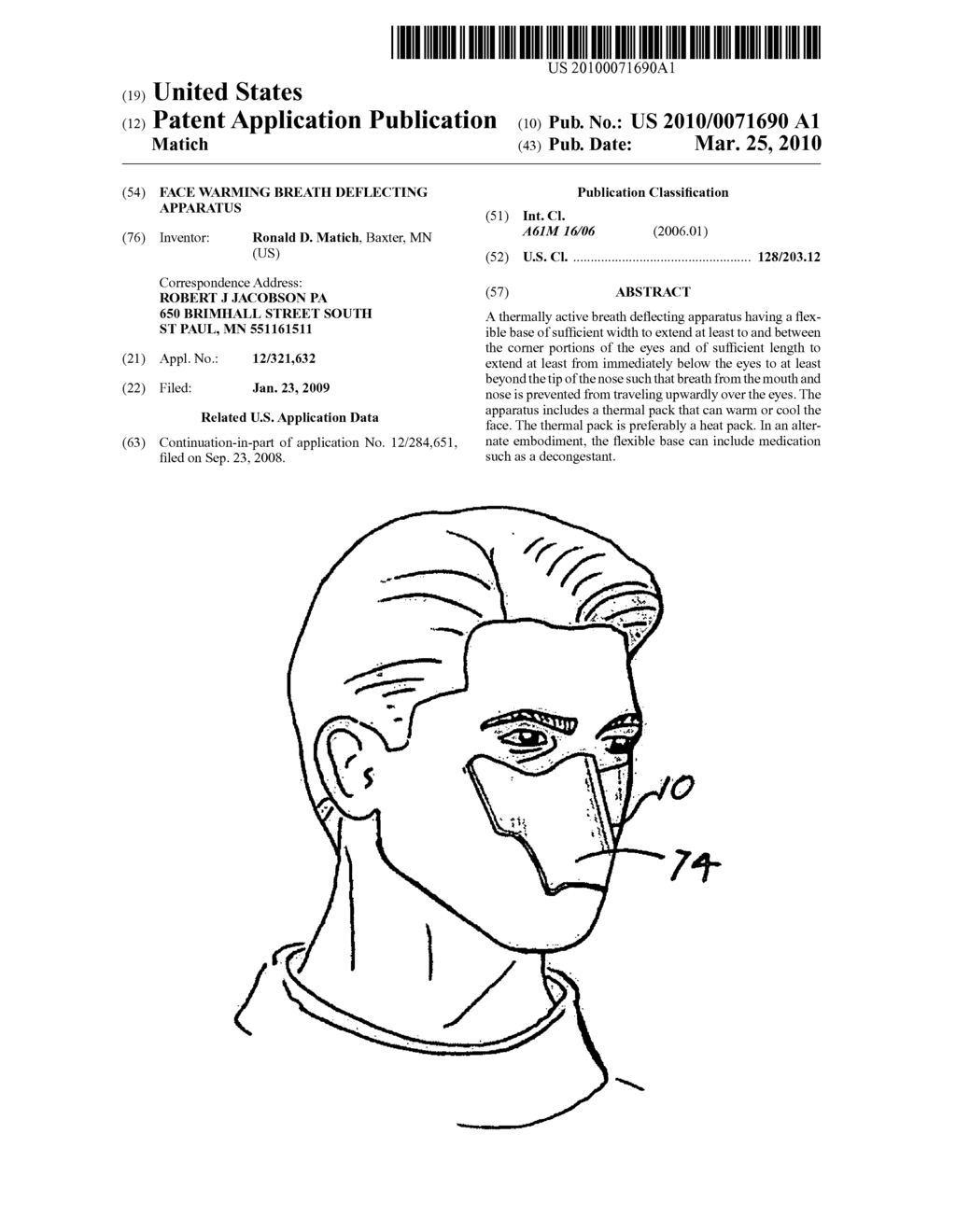 Face warming breath deflecting apparatus - diagram, schematic, and image 01
