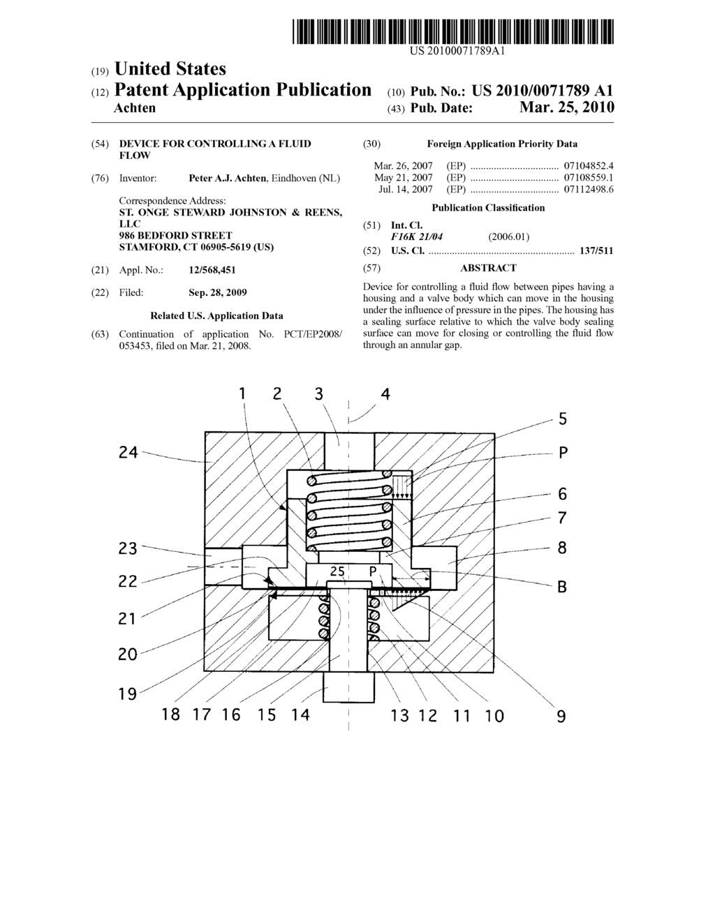 Device For Controlling A Fluid Flow - diagram, schematic, and image 01