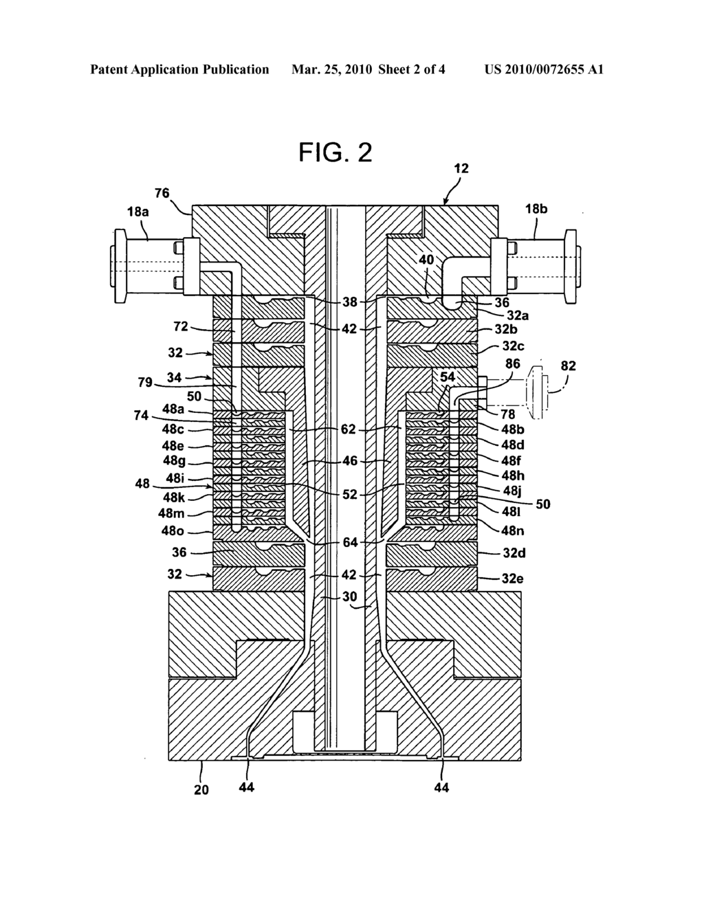 Die, system, and method for coextruding a plurality of fluid layers - diagram, schematic, and image 03