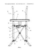 Collapsible high chair diagram and image