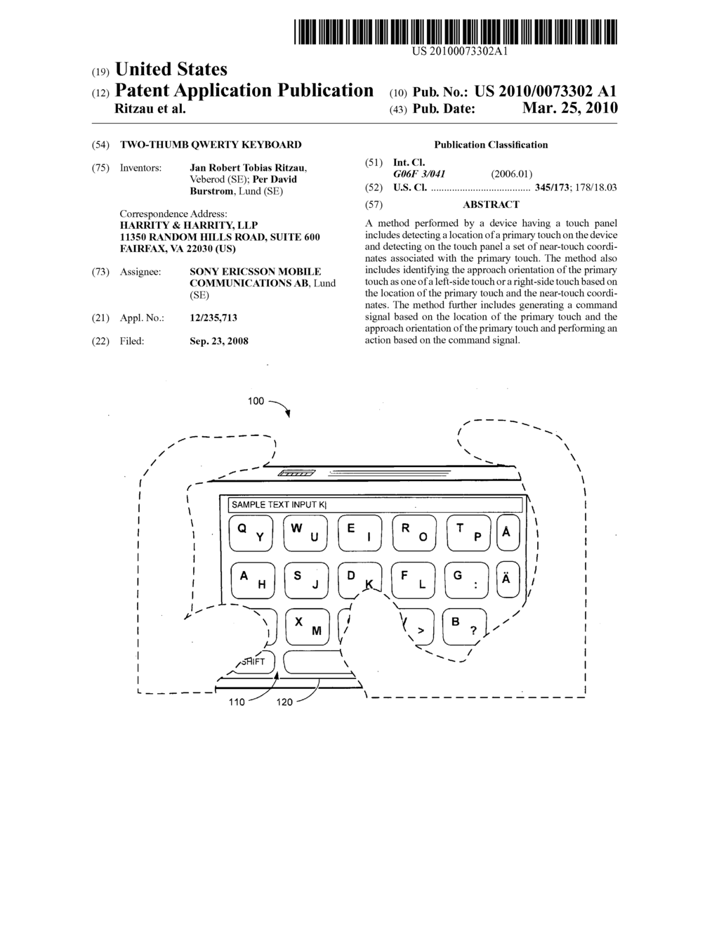 TWO-THUMB QWERTY KEYBOARD - diagram, schematic, and image 01