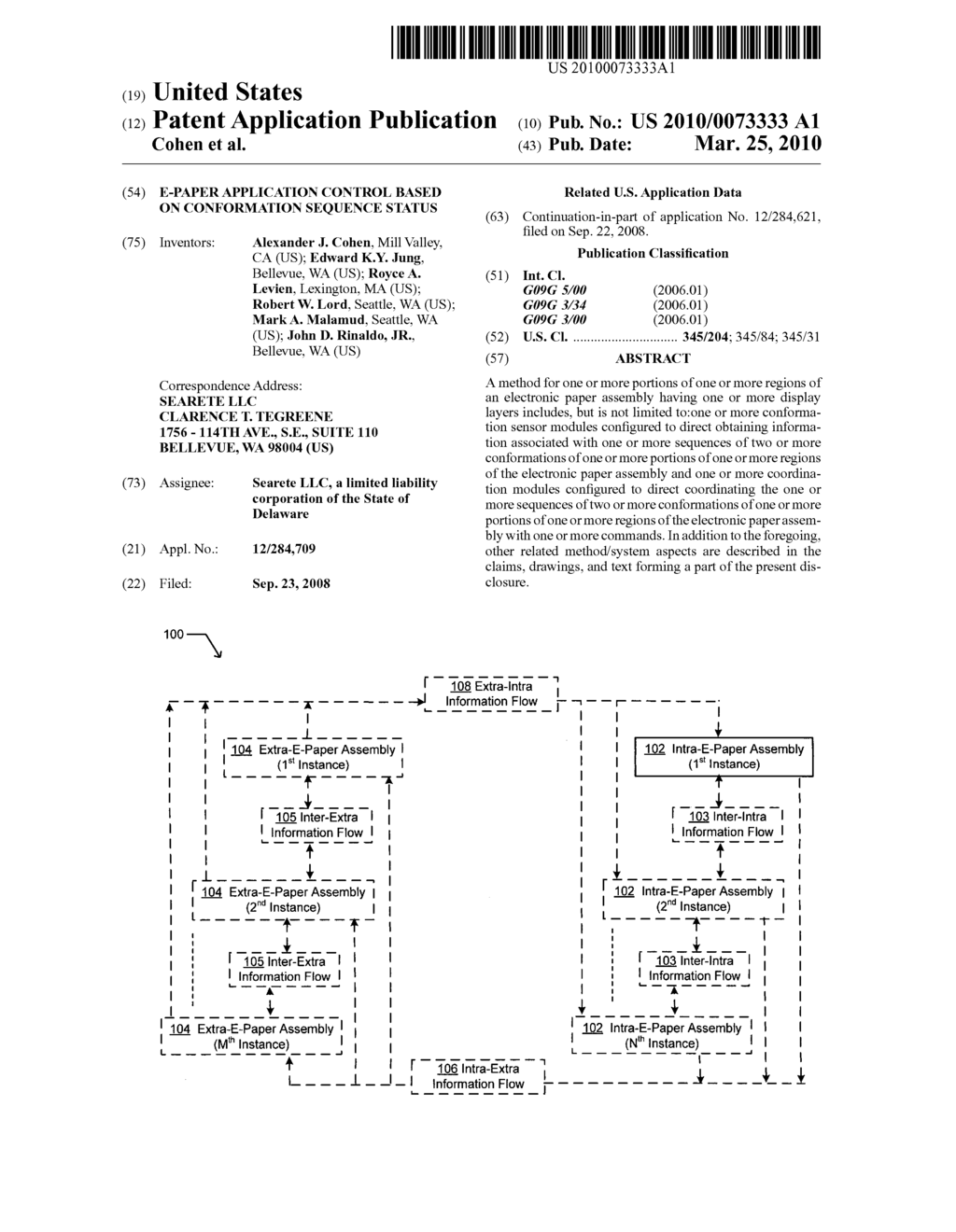 E-paper application control based on conformation sequence status - diagram, schematic, and image 01