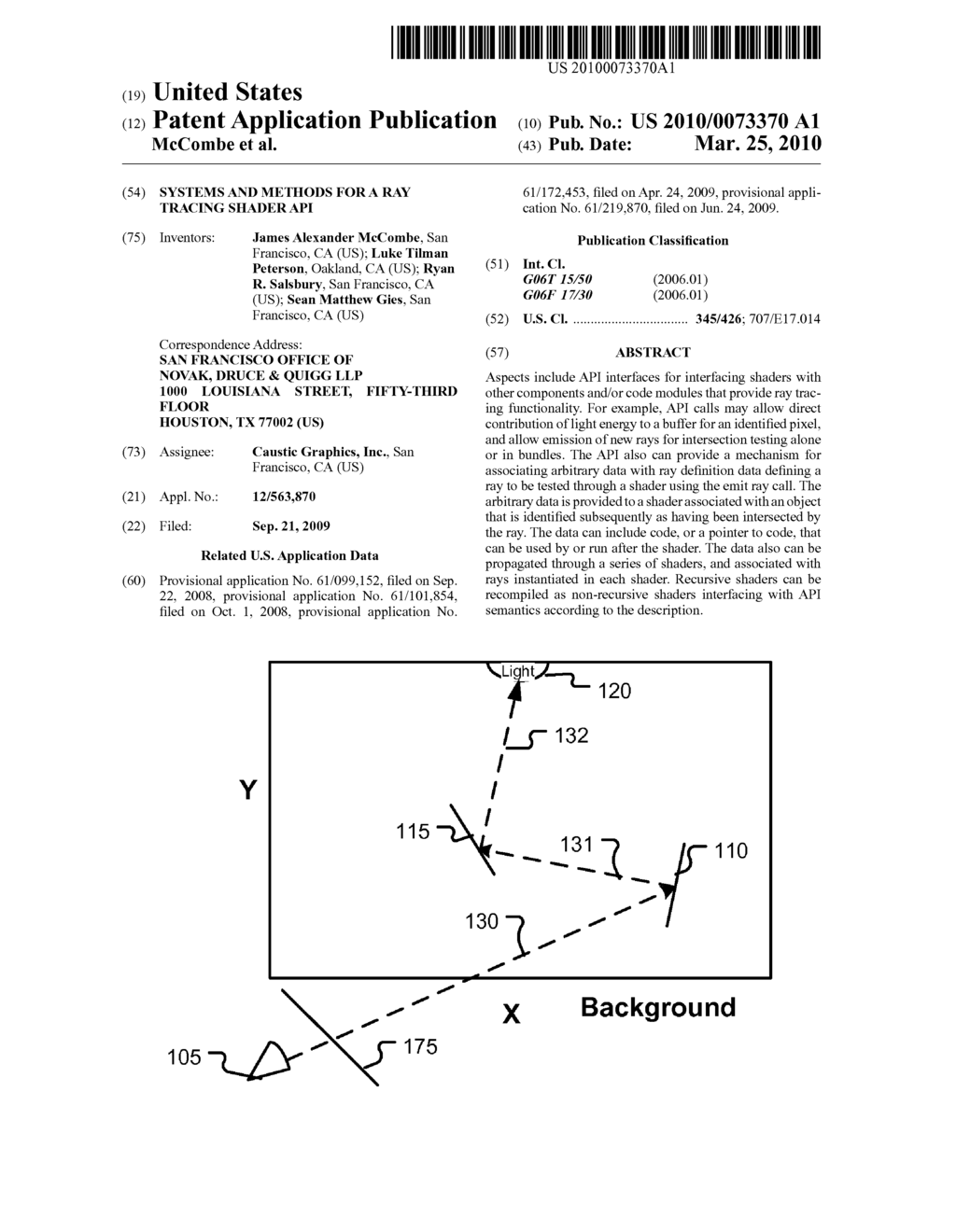 SYSTEMS AND METHODS FOR A RAY TRACING SHADER API - diagram, schematic, and image 01