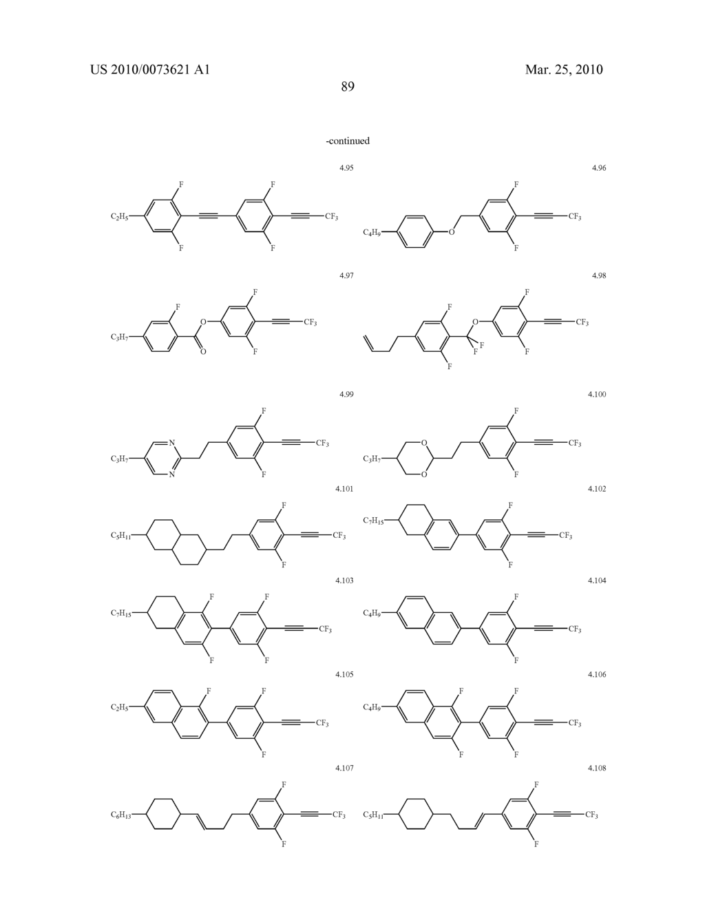 LIQUID CRYSTALLINE COMPOUND, LIQUID CRYSTAL COMPOSITION, LIQUID CRYSTAL DISPLAY ELEMENT - diagram, schematic, and image 90