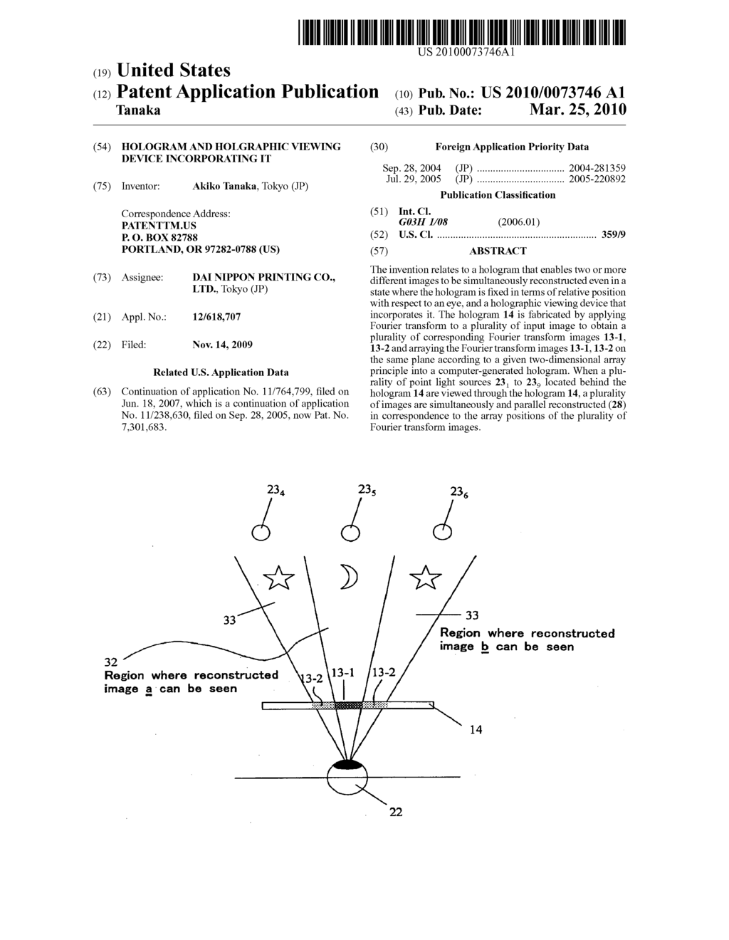 HOLOGRAM AND HOLGRAPHIC VIEWING DEVICE INCORPORATING IT - diagram, schematic, and image 01