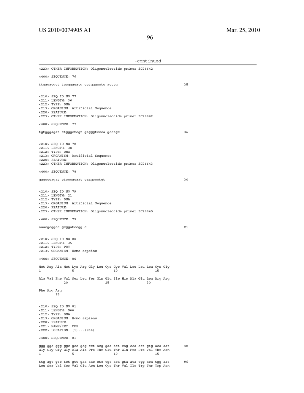 METHODS FOR SOLUBLE ZALPHA11 CYTOKINE RECEPTORS - diagram, schematic, and image 97