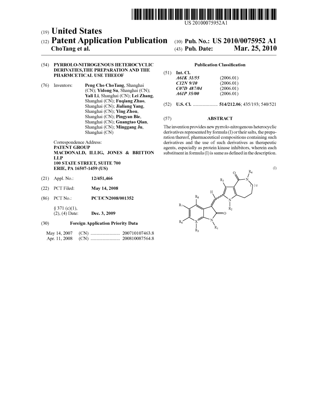 PYRROLO-NITROGENOUS HETEROCYCLIC DERIVATIES,THE PREPARATION AND THE PHARMCETICAL USE THEEOF - diagram, schematic, and image 01