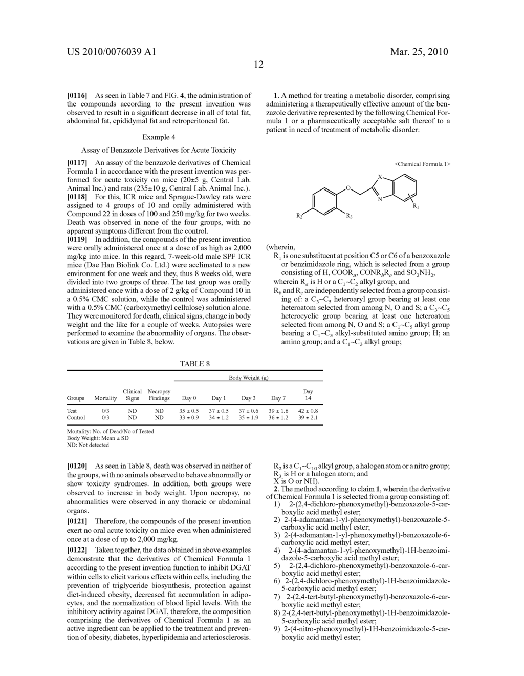 COMPOSITION FOR THE PREVENTION AND TREATMENT OF METABOLIC DISORDER CONTAINING BENZAZOLE DERIVATIVES AS AN ACTIVE INGREDIENT - diagram, schematic, and image 17