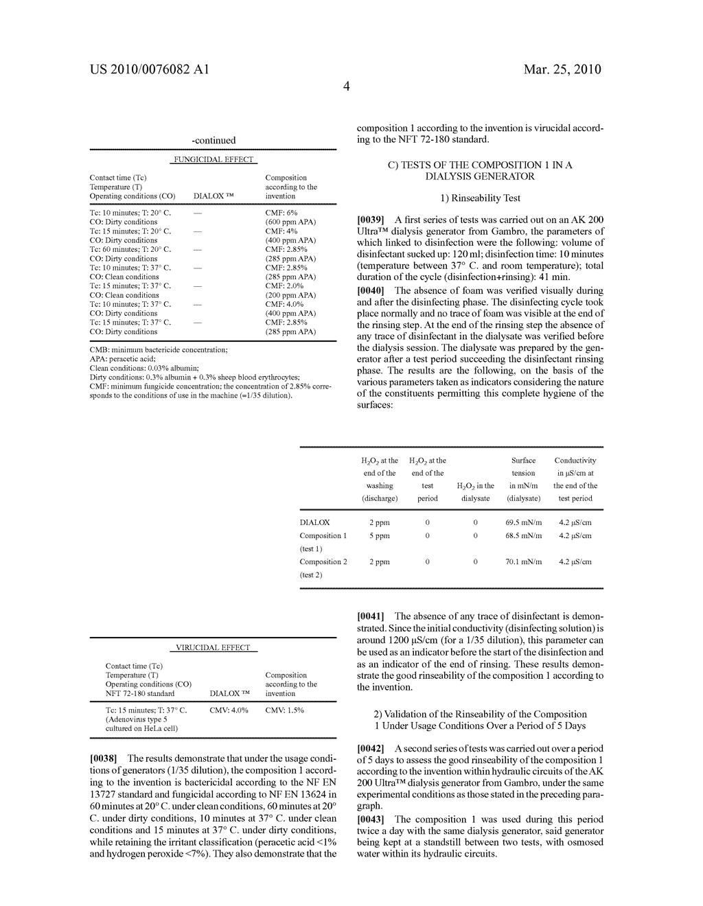 New Cleaning, Descaling and Disinfecting Composition for Dialysis Generators - diagram, schematic, and image 06