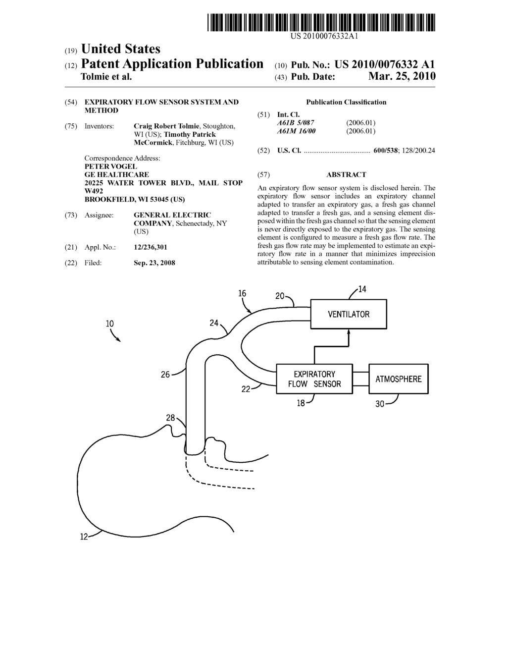 EXPIRATORY FLOW SENSOR SYSTEM AND METHOD - diagram, schematic, and image 01