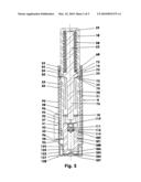 Disposable injector with at least one compression bar and a closure cap diagram and image