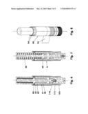 Disposable injector with at least one compression bar and a closure cap diagram and image