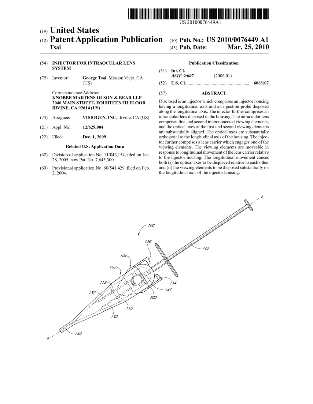 INJECTOR FOR INTRAOCULAR LENS SYSTEM - diagram, schematic, and image 01