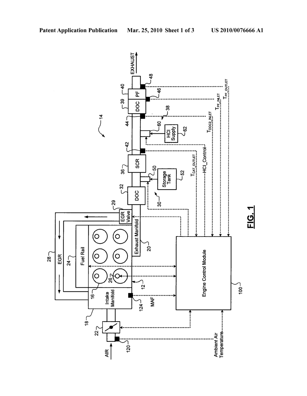 TEMPERATURE CONTROL SYSTEM AND METHOD FOR PARTICULATE FILTER REGENERATION USING A HYDROCARBON INJECTOR - diagram, schematic, and image 02