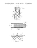 Deployable light structure capable of being rigidified after deployment, its production process and its application to equipping a spacecraft diagram and image