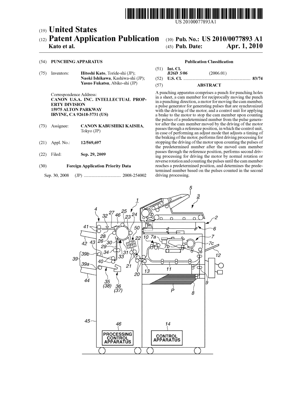 PUNCHING APPARATUS - diagram, schematic, and image 01