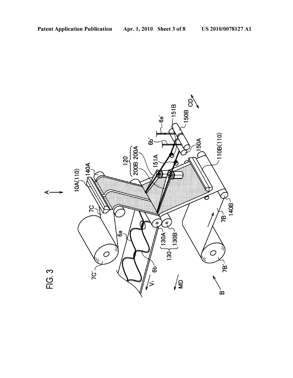 MANUFACTURING METHOD OF ABSORBENT ARTICLE AND MANUFACTURING APPARATUS OF ABSORBENT ARTICLE - diagram, schematic, and image 04