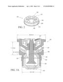 Irrigation Nozzle Assembly with Fluidic insert Retention structure and method diagram and image