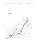 Hands-free device holder for securing hand-held portable electronic device with a screen diagram and image