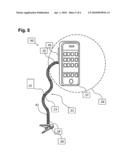 Hands-free device holder for securing hand-held portable electronic device with a screen diagram and image