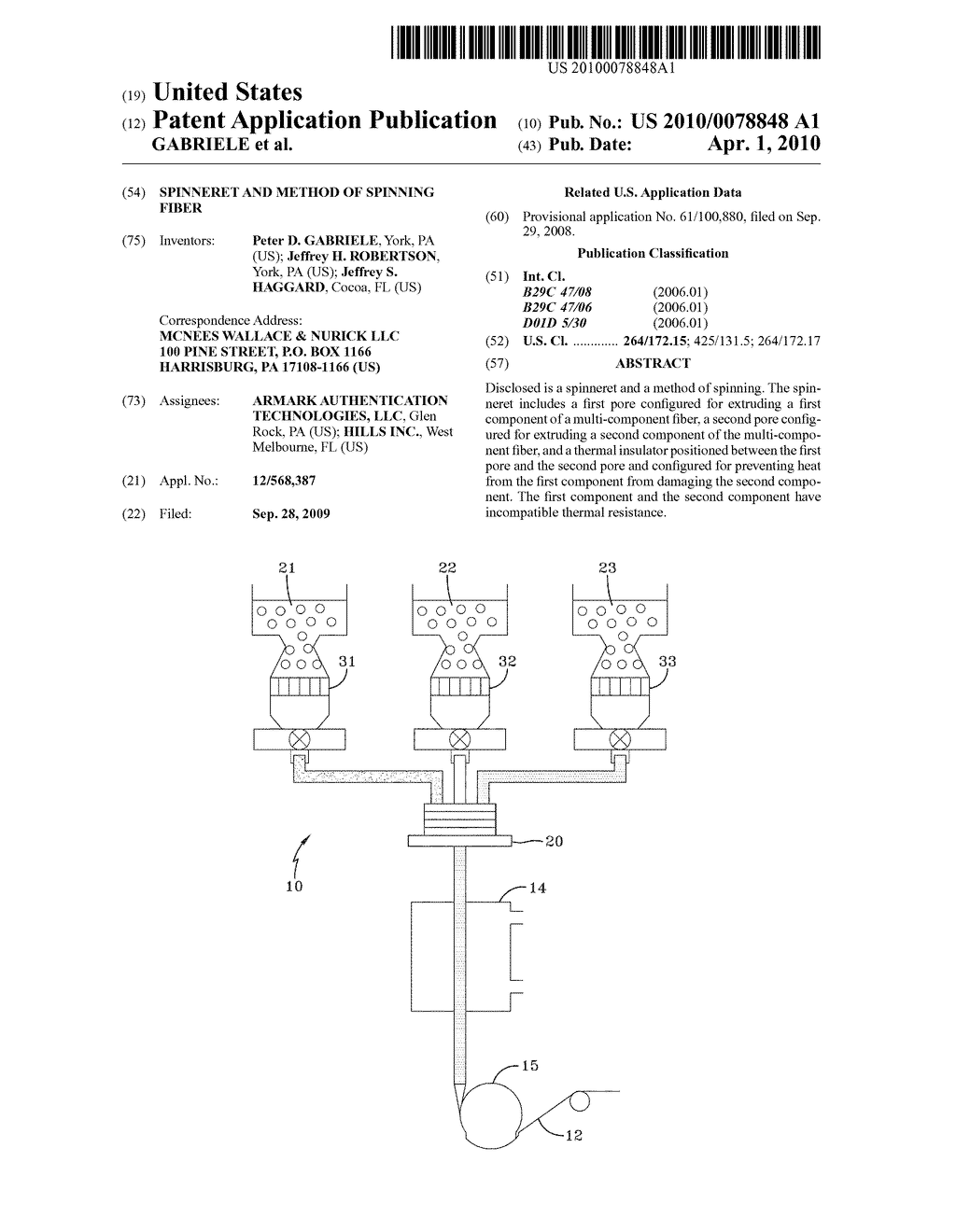 SPINNERET AND METHOD OF SPINNING FIBER - diagram, schematic, and image 01