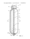Inflator bottle for combustible gas mixture diagram and image