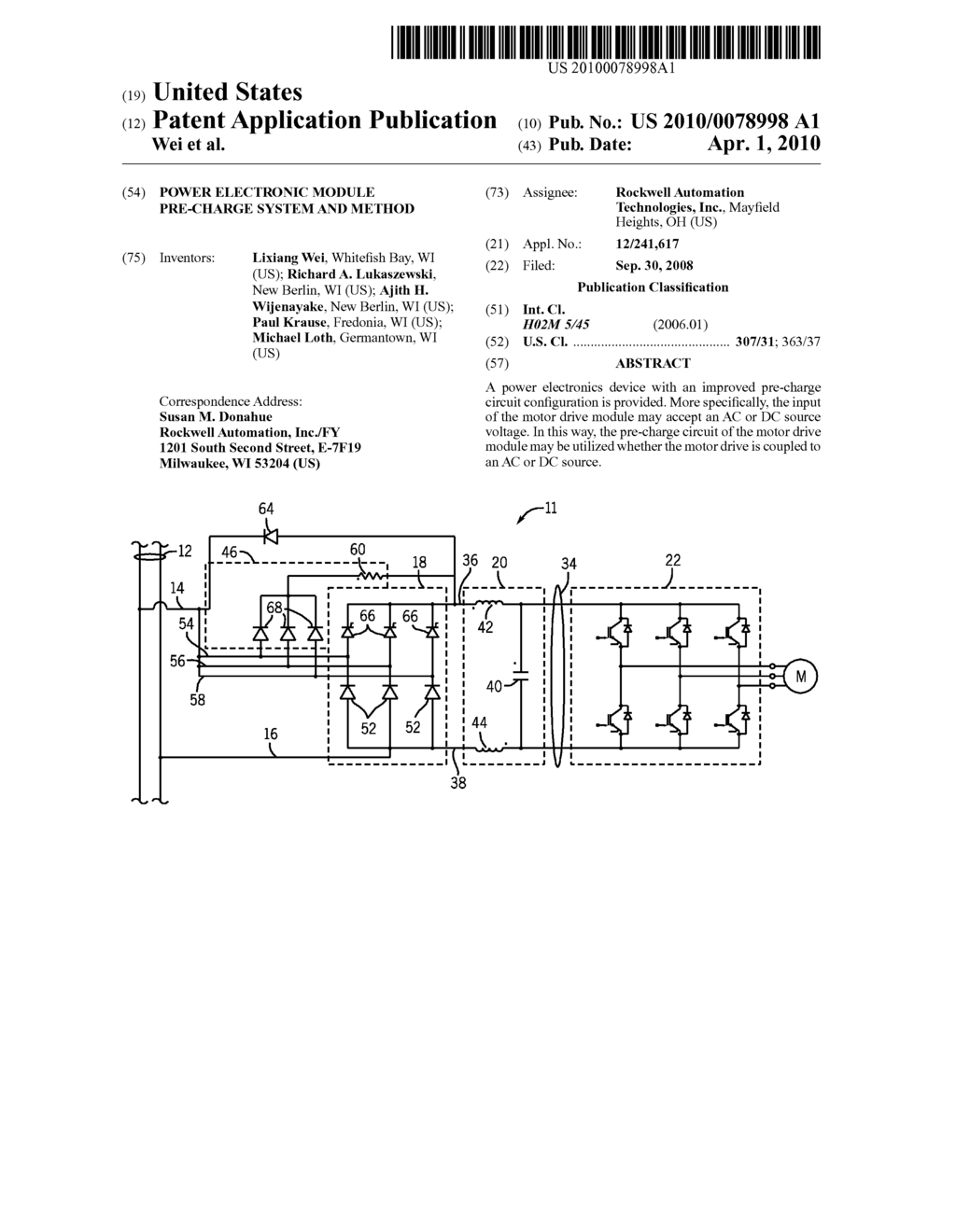 POWER ELECTRONIC MODULE PRE-CHARGE SYSTEM AND METHOD - diagram, schematic, and image 01