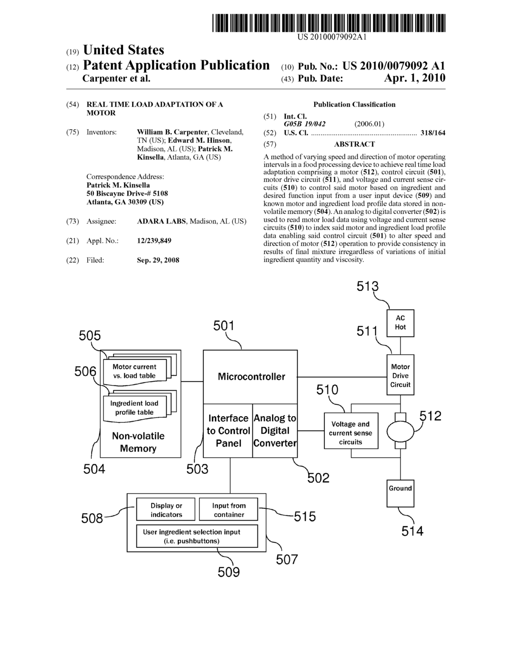 REAL TIME LOAD ADAPTATION OF A MOTOR - diagram, schematic, and image 01