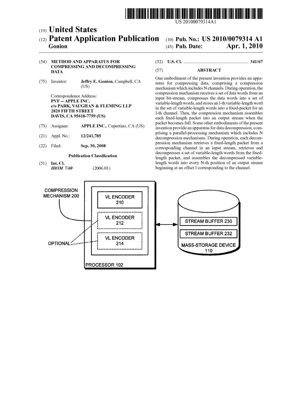 METHOD AND APPARATUS FOR COMPRESSING AND DECOMPRESSING DATA - diagram, schematic, and image 01