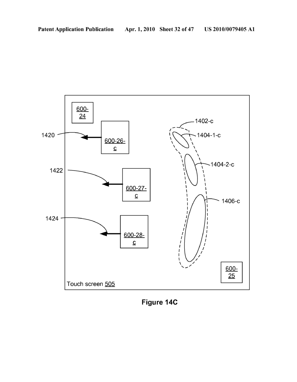 Touch Screen Device, Method, and Graphical User Interface for Moving On-Screen Objects Without Using a Cursor - diagram, schematic, and image 33