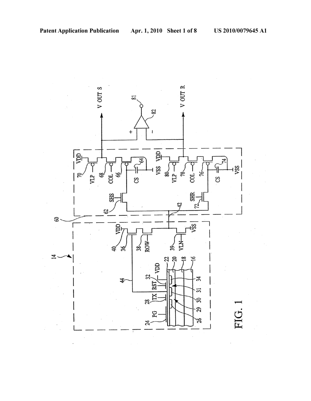 CMOS IMAGER AND SYSTEM WITH SELECTIVELY SILICIDED GATES - diagram, schematic, and image 02