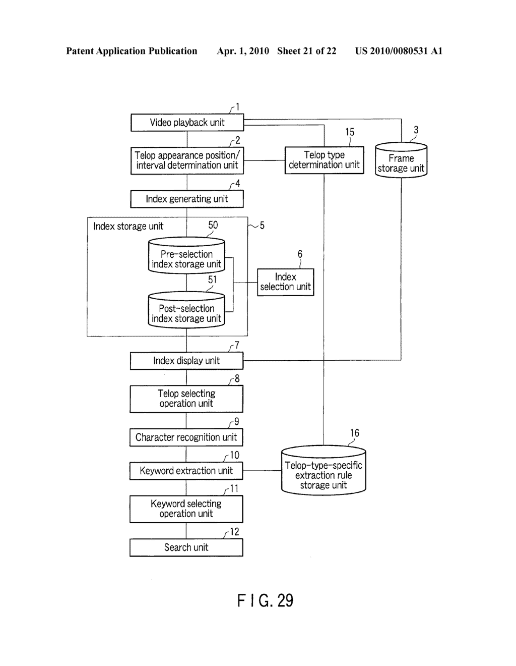 VIDEO TELOP SELECTION APPARATUS AND METHOD - diagram, schematic, and image 22