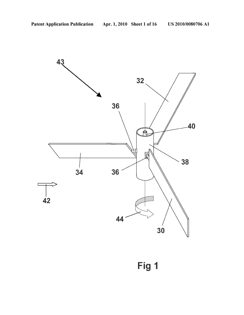 TRAVERSE AXIS FLUID TURBINE WITH CONTROLLABLE BLADES - diagram, schematic, and image 02