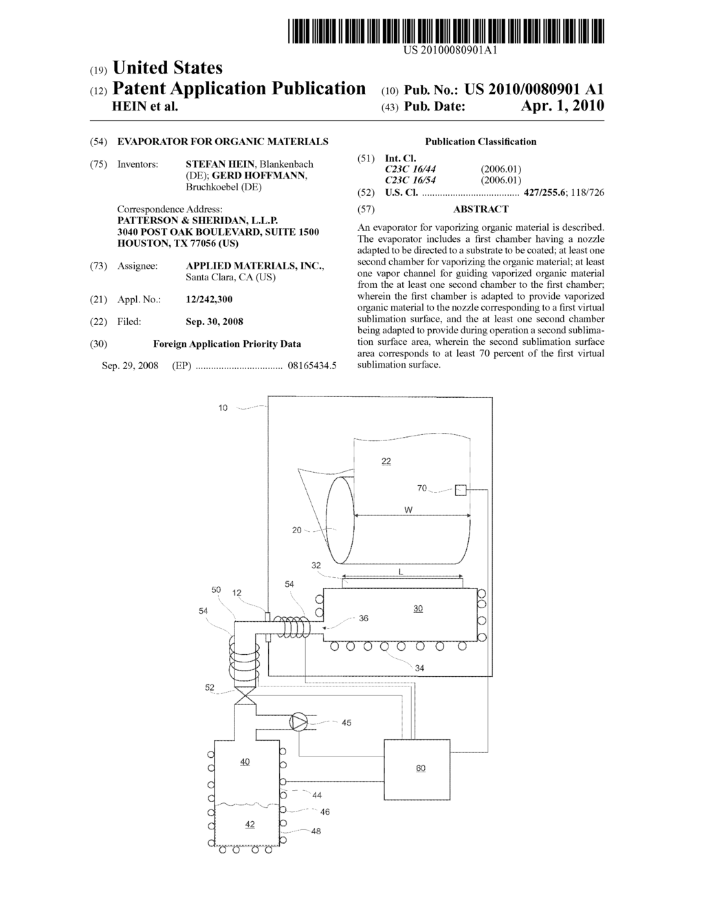 EVAPORATOR FOR ORGANIC MATERIALS - diagram, schematic, and image 01